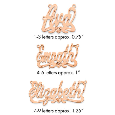 10K Rose Gold Diamond-cut Heart Name Plate