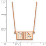 14K Rose Gold 1-3 Letter cut-out Name Bar Necklace view