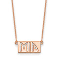 14K Rose Gold 1-3 Letter cut-out Name Bar Necklace