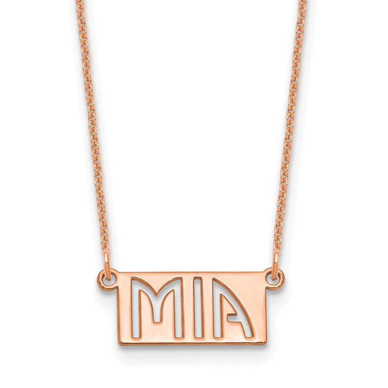 14K rose gold letter necklace