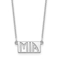 14K White Gold 1-3 Letter cut-out Name Bar Necklace