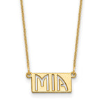 14K Yellow Gold 1-3 Letter cut-out Name Bar Necklace view