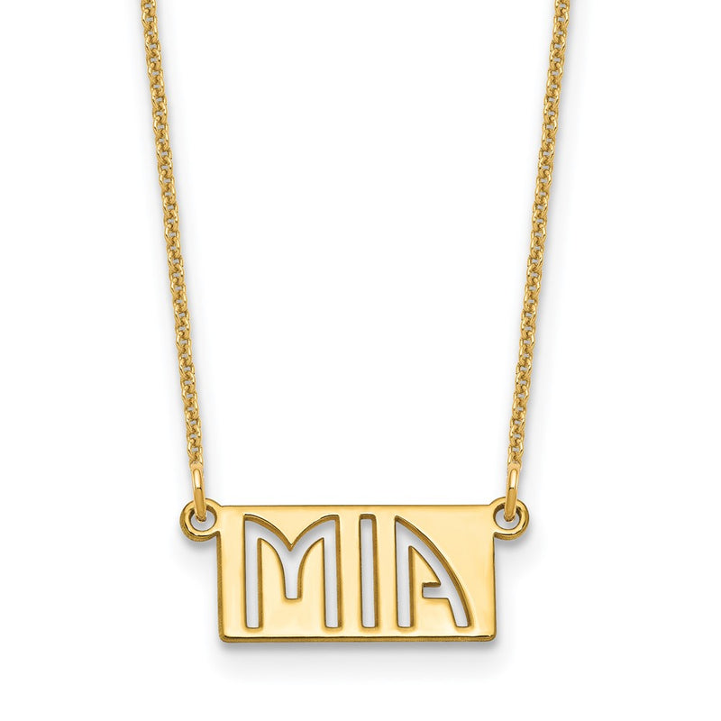 14K yellow gold letter necklace
