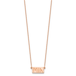 14K Rose Gold 1-3 Letter Name Bar Necklace view