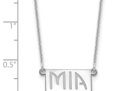 14k White Gold 1-3 Letter Name Bar Necklace (Style XNA1512W)