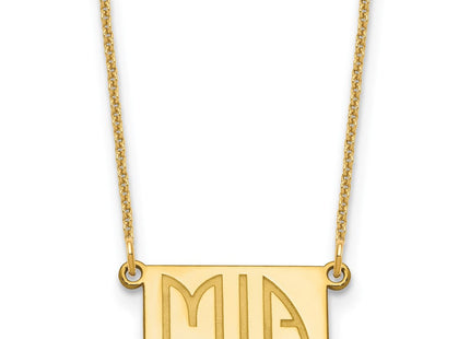14k Yellow Gold 1-3 Letter Name Bar Necklace (Style XNA1512Y)