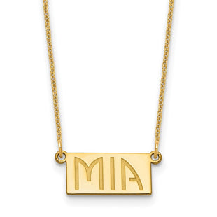 14k Yellow Gold 1-3 Letter Name Bar Necklace (Style XNA1512Y)