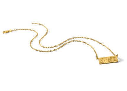 Sterling Silver/Gold-Plated Home/State Necklace, 18 x 24.68mm