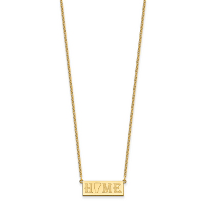 Sterling Silver/Gold-Plated Home/State Necklace, 18 x 24.68mm