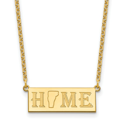 Sterling Silver/Gold-Plated Home/State Necklace, 18 x 24.68mm