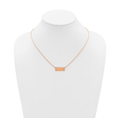 Sterling Silver/Rose Gold-Plated Home/State Necklace, 18 x 24.68mm