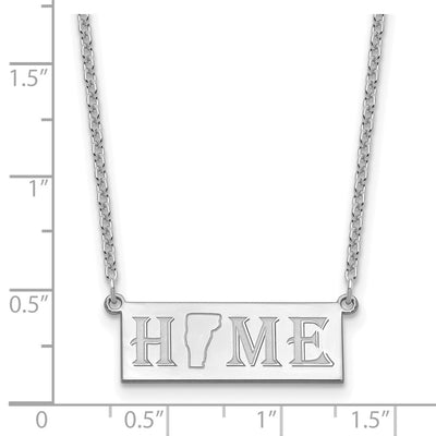 Sterling Silver/Rhodium-plated Home/State Necklace, 18 x 24.68mm