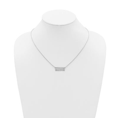 Sterling Silver/Rhodium-plated Home/State Necklace, 18 x 24.68mm