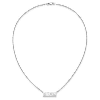Sterling Silver/Rhodium-plated Home/State Necklace, 18 x 24.68mm