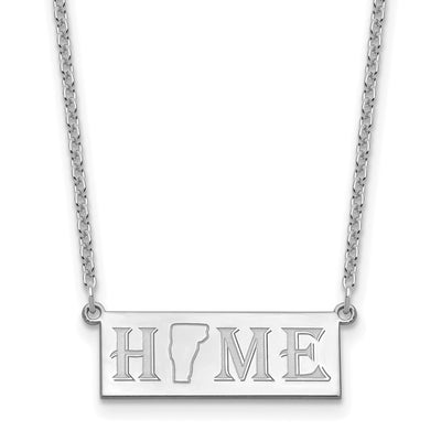 Sterling Silver/Rhodium-plated Home/State Necklace, 18 x 24.68mm