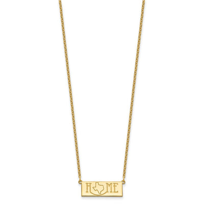 Sterling Silver/Gold-Plated Home/State Necklace, 18 x 24.65mm