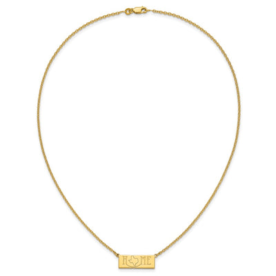 Sterling Silver/Gold-Plated Home/State Necklace, 18 x 24.65mm