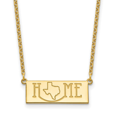 Sterling Silver/Gold-Plated Home/State Necklace, 18 x 24.65mm