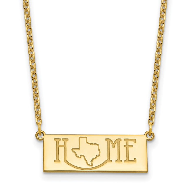 Sterling Silver/Gold-Plated Home/State Necklace, 18 x 24.65mm