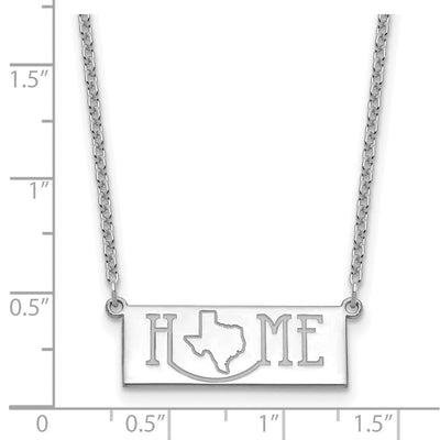 Sterling Silver/Rhodium-plated Home/State Necklace, 18 x 24.65mm
