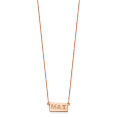 14K Rose Gold 1-3 Letter Name Bar Necklace