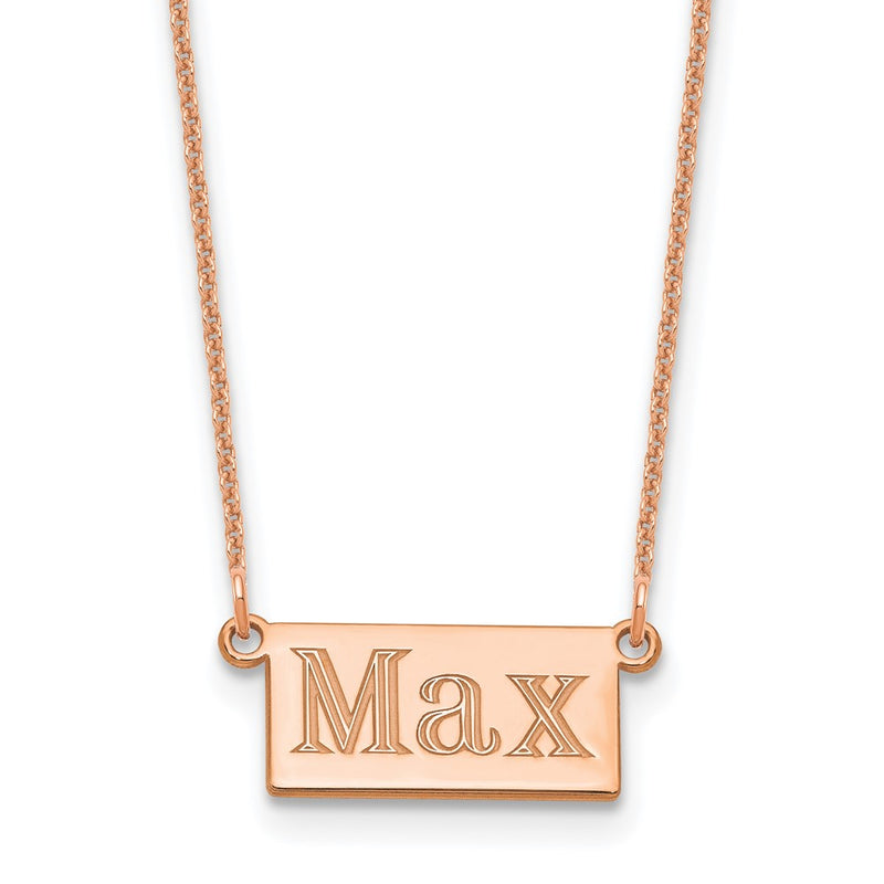14K rose gold letter necklace