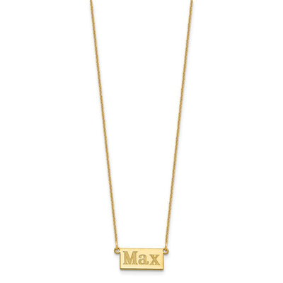 14K Yellow Gold 1-3 Letter Name Bar Necklace