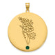 14k Yellow Gold Circle w/1 Birth Flower and Birthstone Pendant