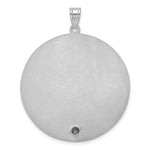 14k White Gold Circle w/1 Birth Flower and Birthstone Pendant view 2