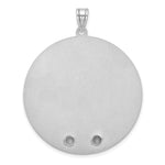 14k White Gold Circle w/2 Birth Flower and Birthstone Pendant view 2