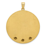 14k Yellow Gold Circle w/3 Birth Flower and Birthstone Pendant view 2