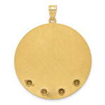 14k Yellow Gold Circle w/4 Birth Flower and Birthstone Pendant view 2