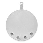 14k White Gold Circle w/4 Birth Flower and Birthstone Pendant view 2