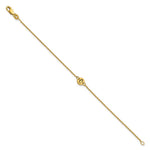14K Yellow Gold Brushed 1 Station Disc with Epoxy Initial Bracelet view