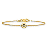 14K Yellow Gold Brushed 1 Station Disc with Epoxy Initial Bracelet view