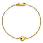 14K Yellow Gold Brushed 1 Station Disc with Epoxy Initial Bracelet view