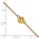 14K Yellow Gold Brushed 1 Station Disc with Epoxy Initial Bracelet view