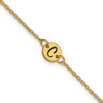 14K yellow gold initial bracelet