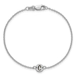 14K White Gold Brushed 1 Station Disc with Epoxy Initial Bracelet view