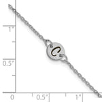 14K White Gold Brushed 1 Station Disc with Epoxy Initial Bracelet view