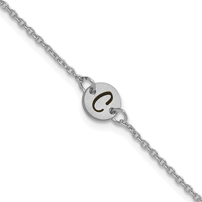 14K white gold initial bracelet