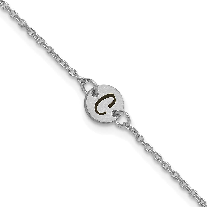 14K white gold initial bracelet