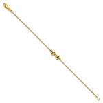 14K Yellow Gold Brushed 2 Station Disc with Epoxy Initial Bracelet view