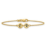 14K Yellow Gold Brushed 2 Station Disc with Epoxy Initial Bracelet view
