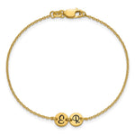 14K Yellow Gold Brushed 2 Station Disc with Epoxy Initial Bracelet view