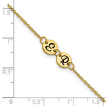 14K Yellow Gold Brushed 2 Station Disc with Epoxy Initial Bracelet view