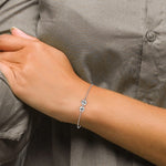 14K White Gold Brushed 2 Station Disc with Epoxy Initial Bracelet view