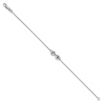14K White Gold Brushed 2 Station Disc with Epoxy Initial Bracelet view