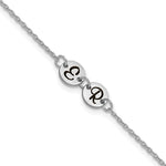 14K White Gold Brushed 2 Station Disc with Epoxy Initial Bracelet view