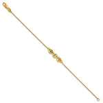 14K Yellow Gold Brushed 3 Disc with Epoxy Initial Bracelet view